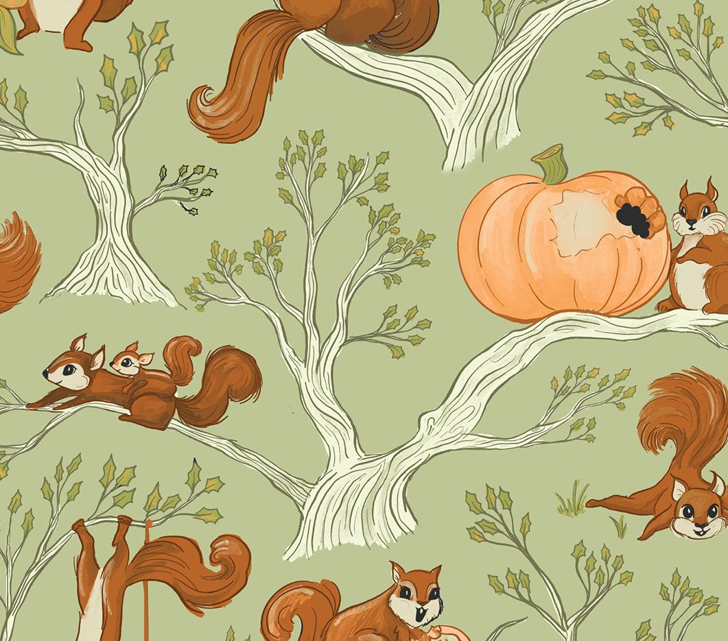 Silly Squirrels Long Sleeve Pajama Set