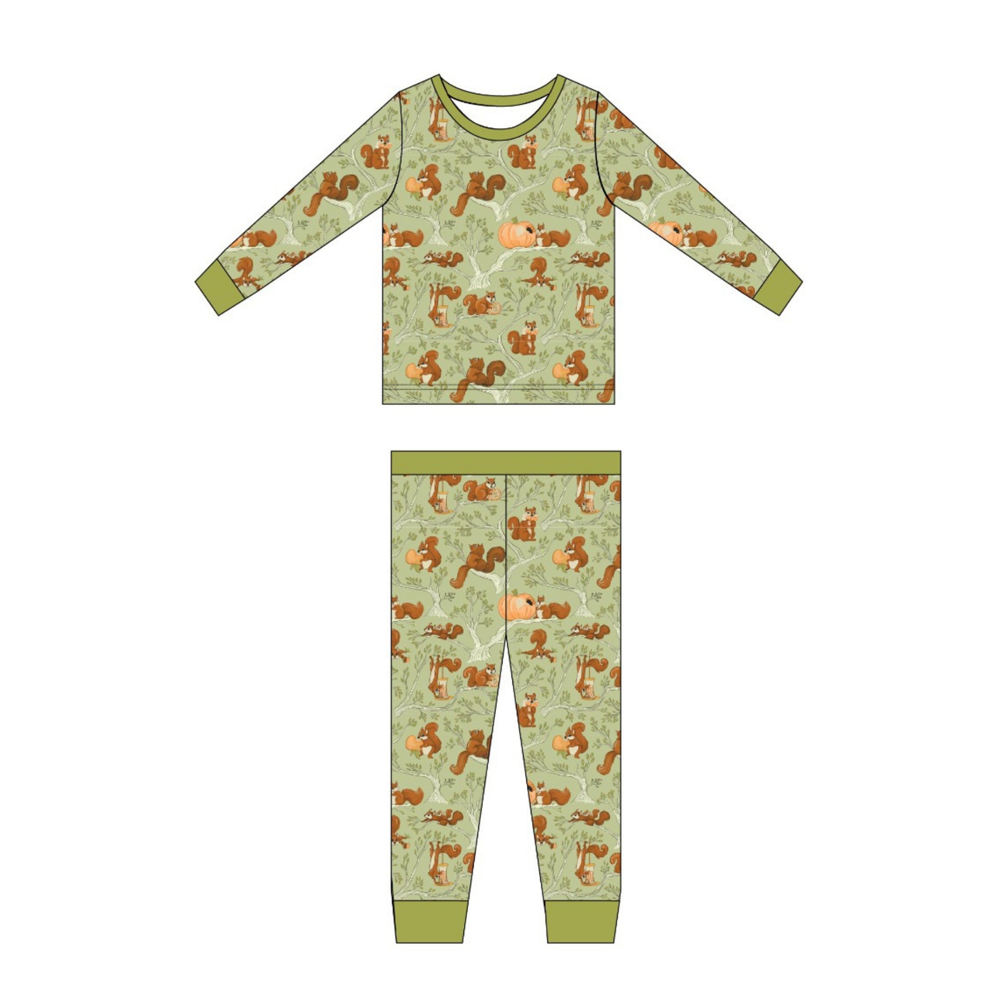 Silly Squirrels Long Sleeve Pajama Set