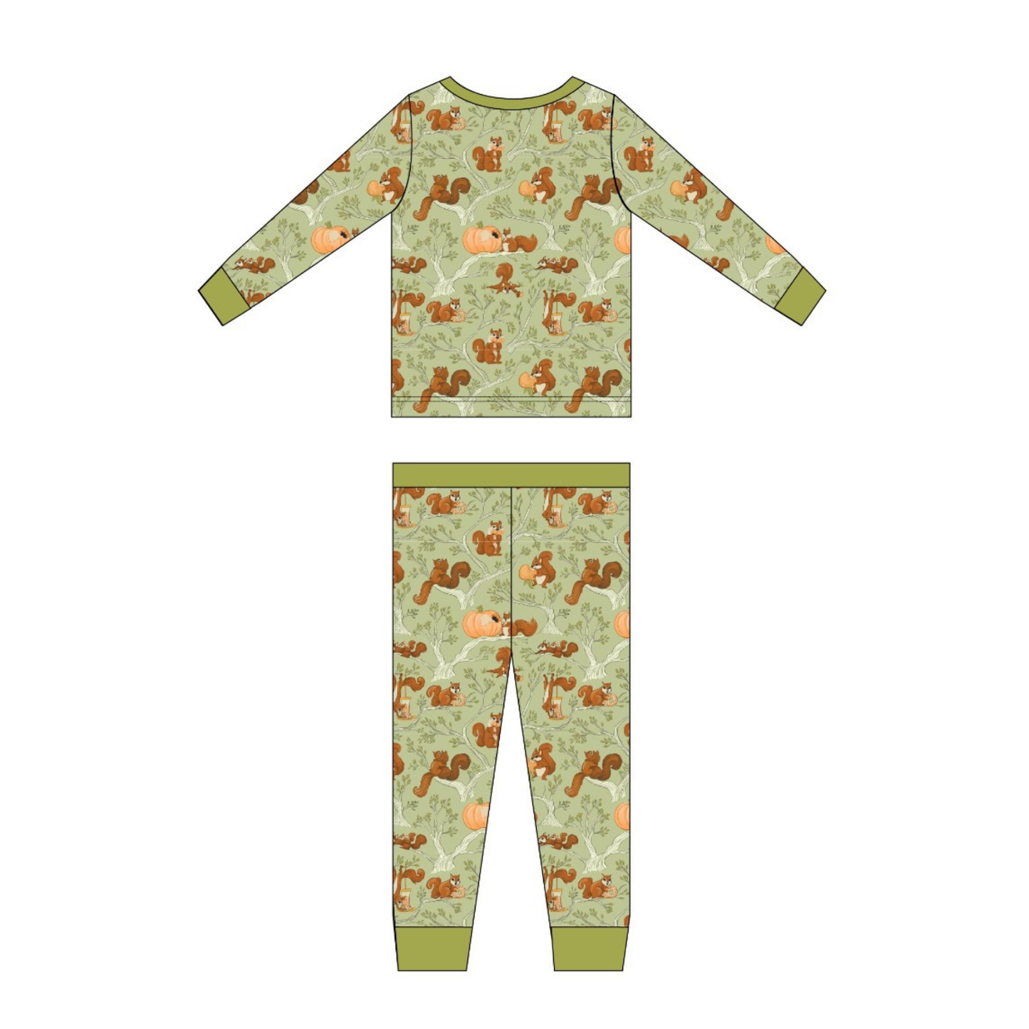 Silly Squirrels Long Sleeve Pajama Set