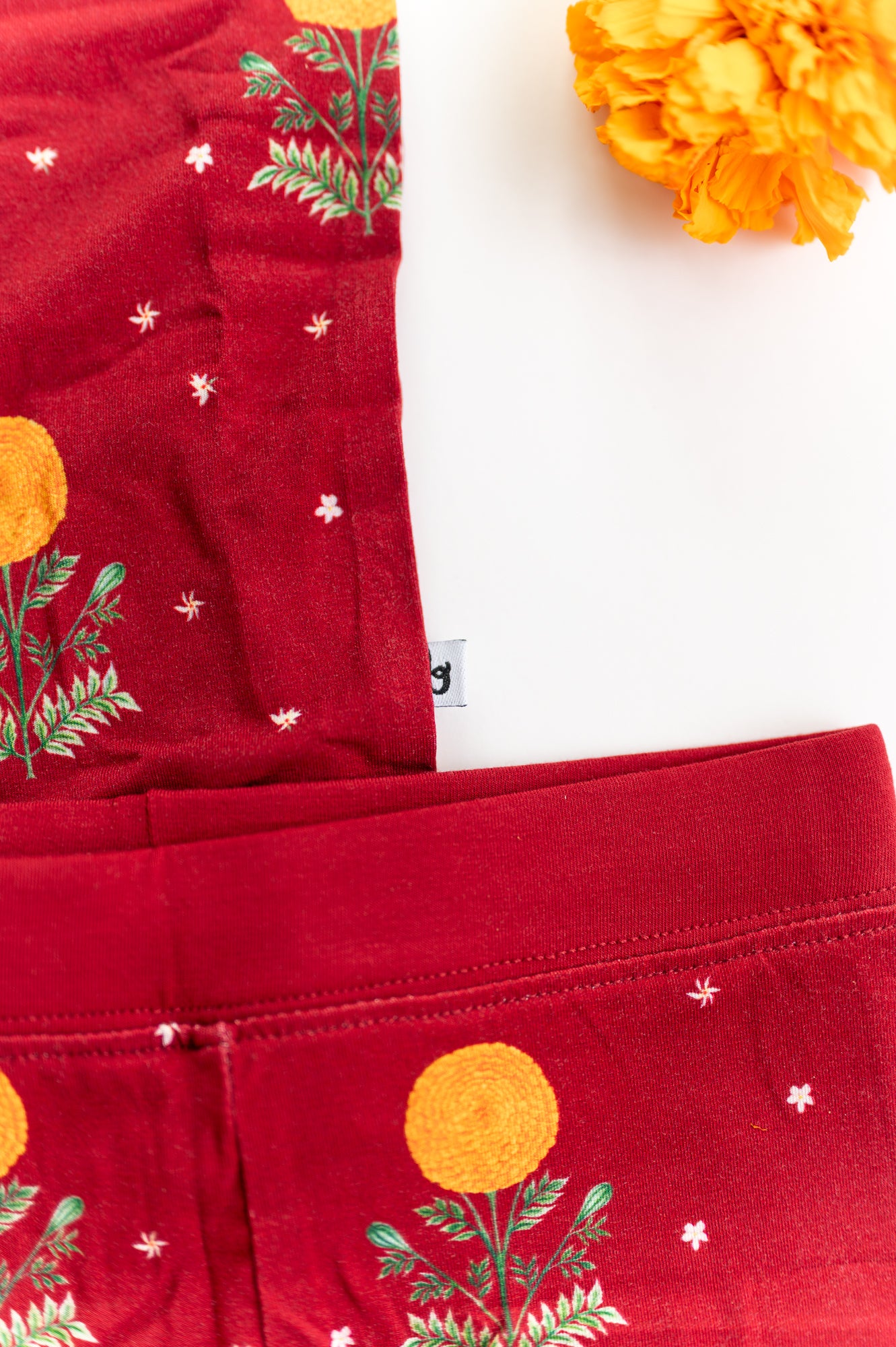 Golden Blooms Long Sleeve Pajama Set