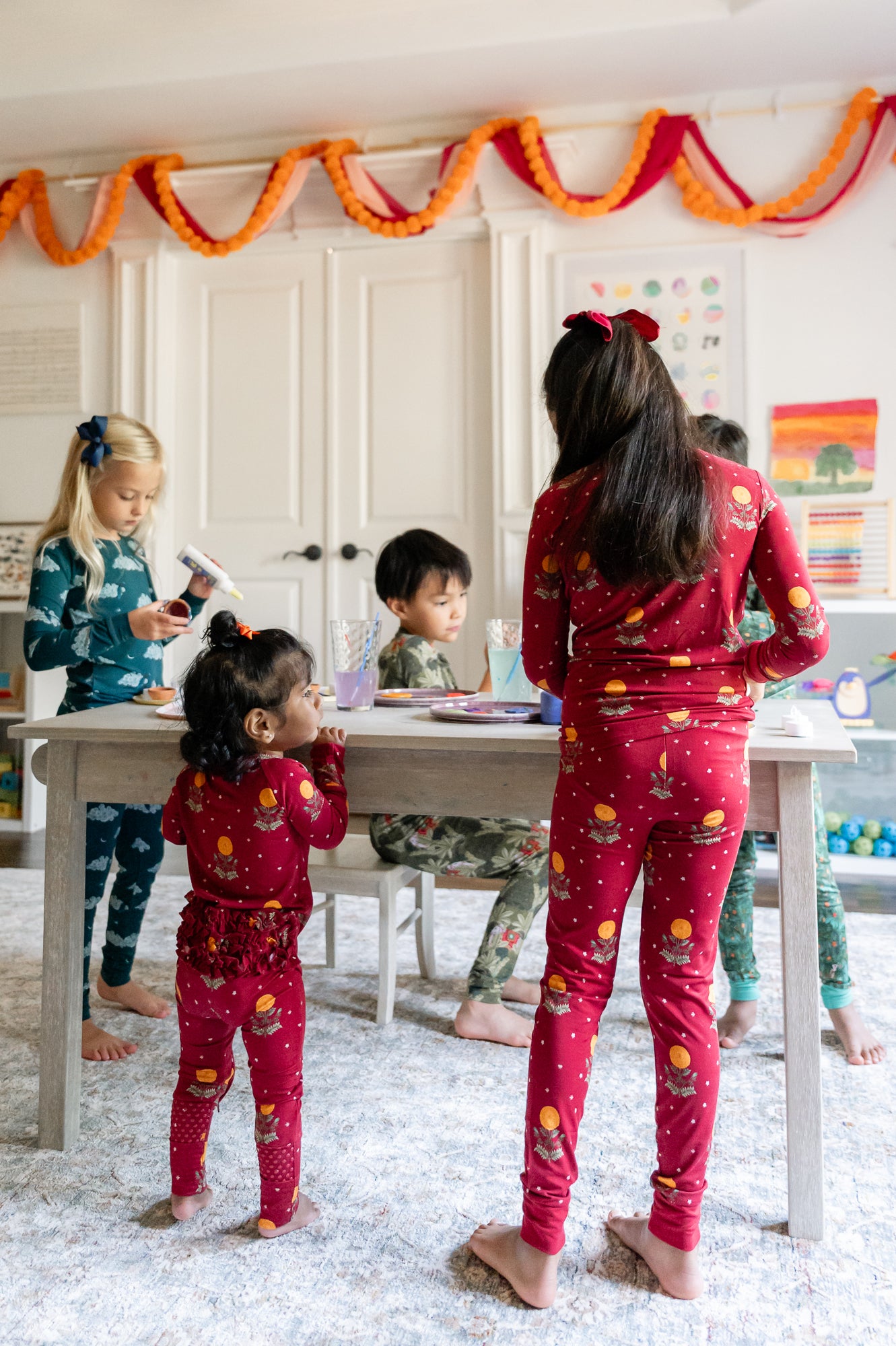 Golden Blooms Long Sleeve Pajama Set