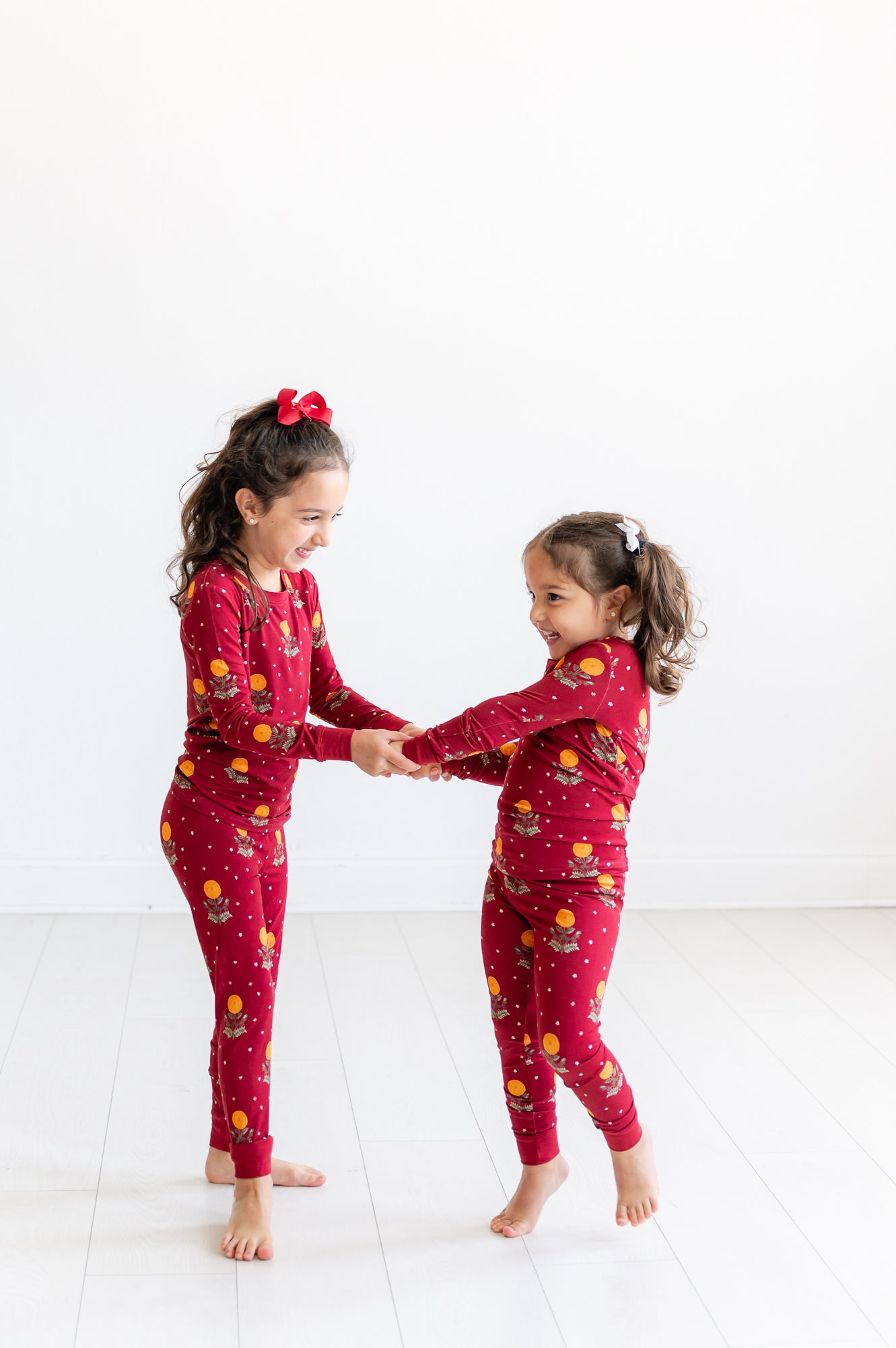 Golden Blooms Long Sleeve Pajama Set
