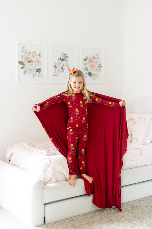 Golden Blooms Long Sleeve Pajama Set