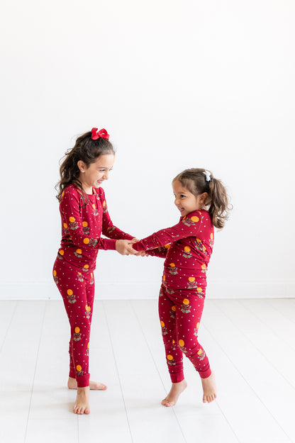 Golden Blooms Long Sleeve Pajama Set