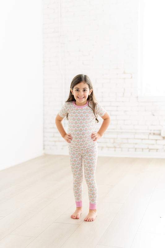 Happy Hydrangea Short Sleeve Pajama Set